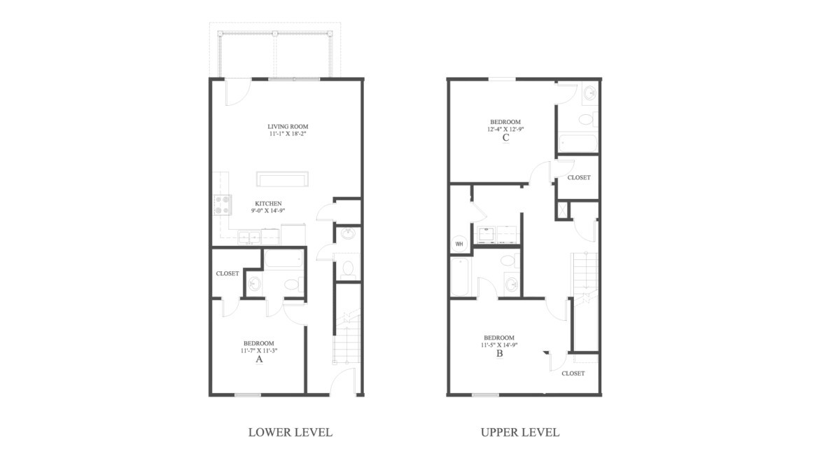 The 3 Townhome Floor Plan is a 3 bedroom home with over 1440 square feet.