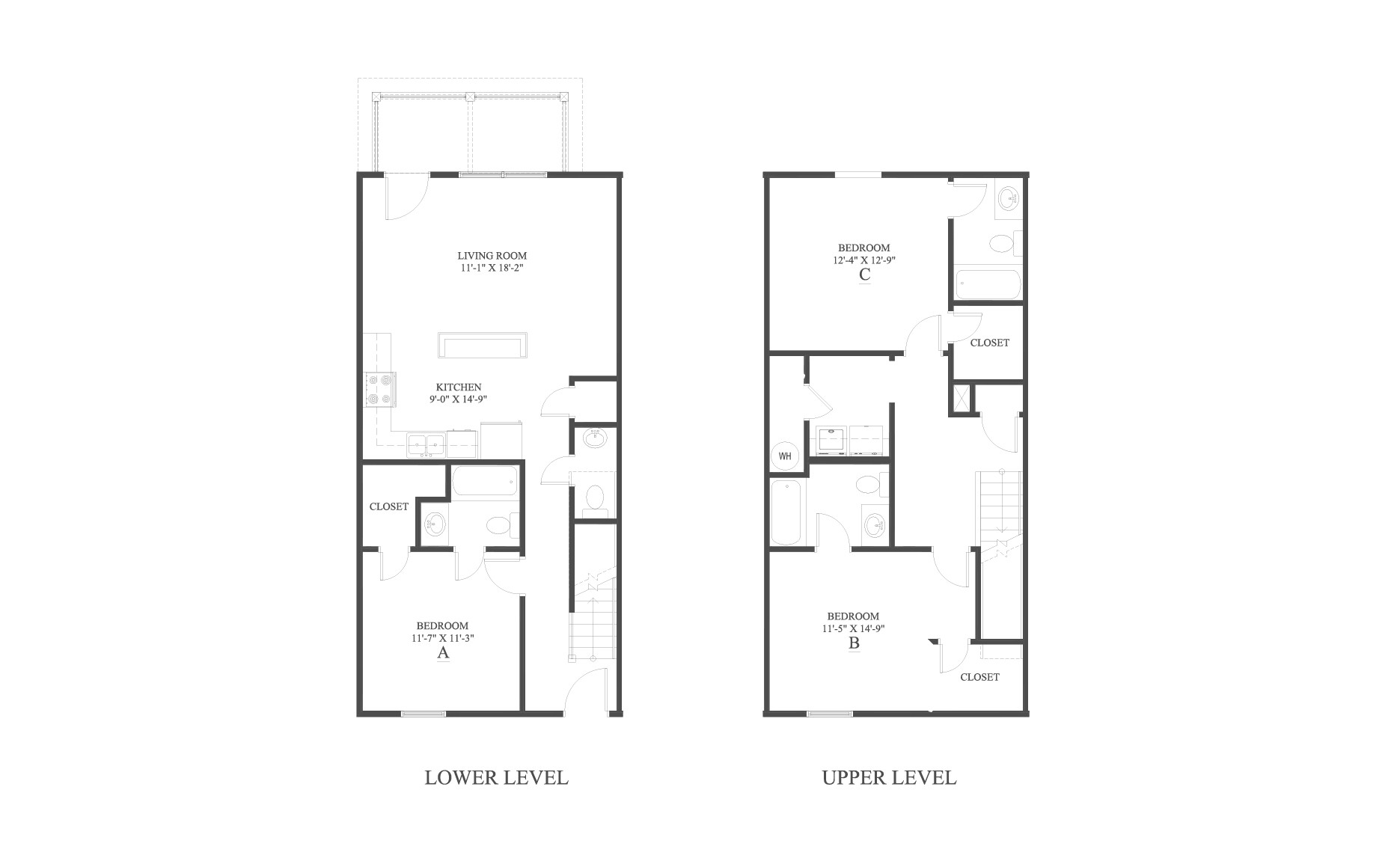 The 3 Townhome Floor Plan is a 3 bedroom home with over 1440 square feet.