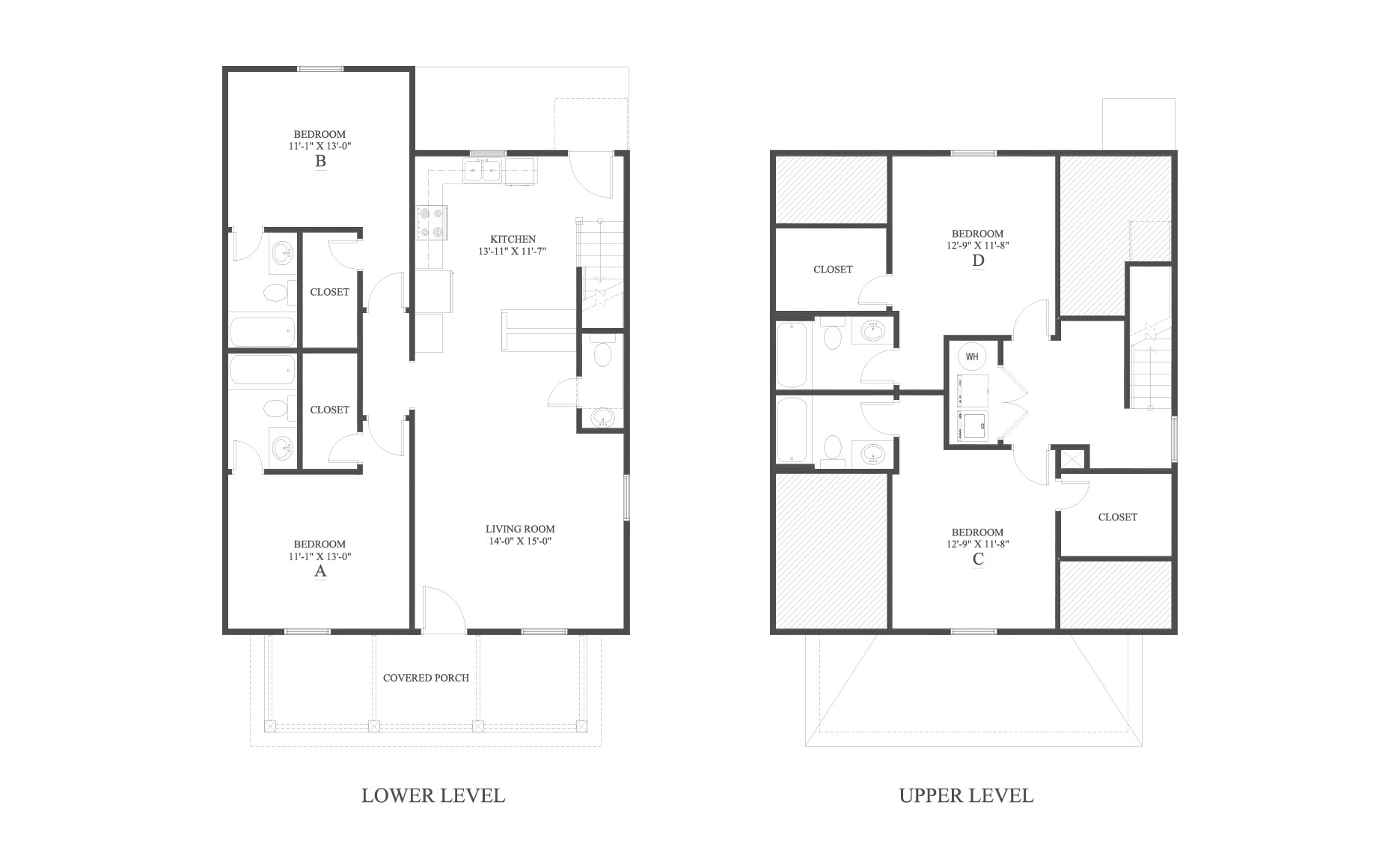 The 4 Cottage B Floor Plan is a 4 bedroom home with over 1752 square feet. campus apartments